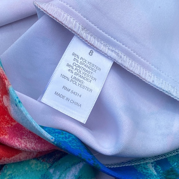 Bisou Bisou floral sheath dress sleeveless with contrast Sz Small - Picture 13 of 16